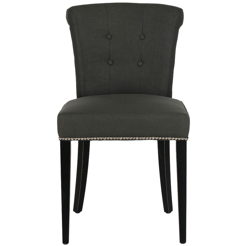 SAFAVIEH Malia Charcoal Grey Dining Chair (Set of 2) - 19.5" x 24.2" x 33.4" - 20"W x 24"D x 33"H - Grey (Single)
