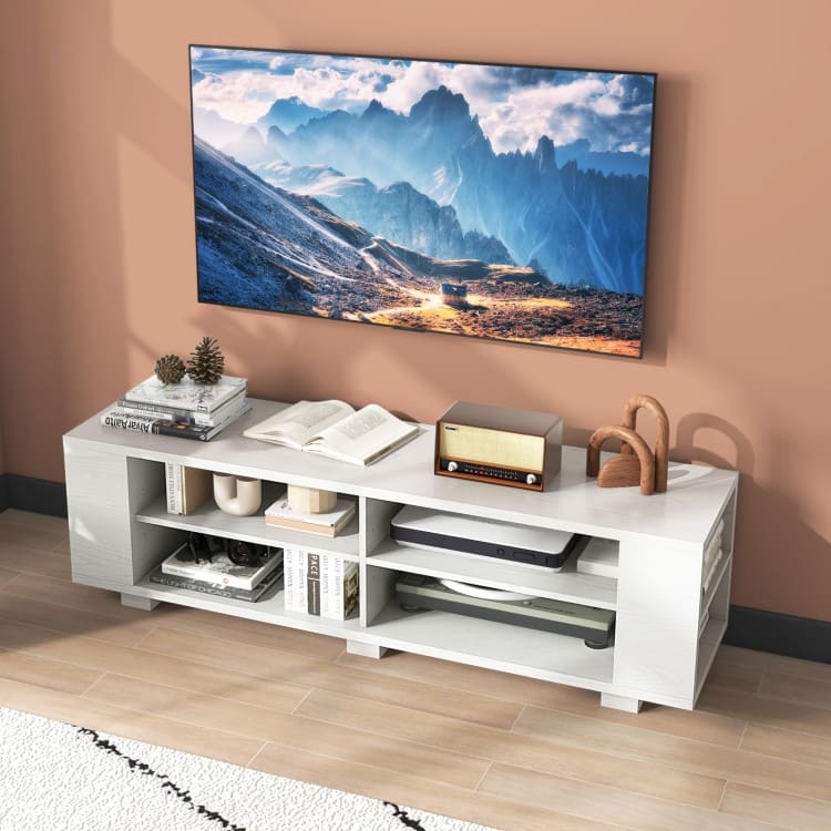 59" Console Storage Entertainment Media Wood TV Stand - 59" x 15.5" x 17.5" (L x W x H)