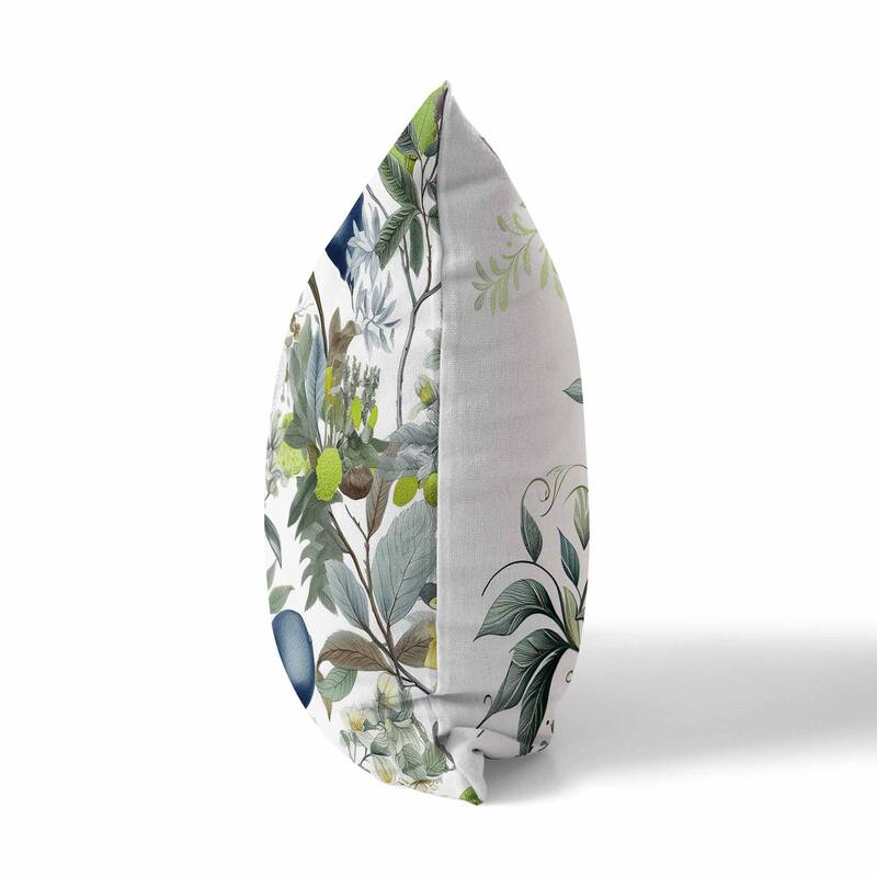 White And Blue Orchid Whisper Faux Suede Throw Pillow