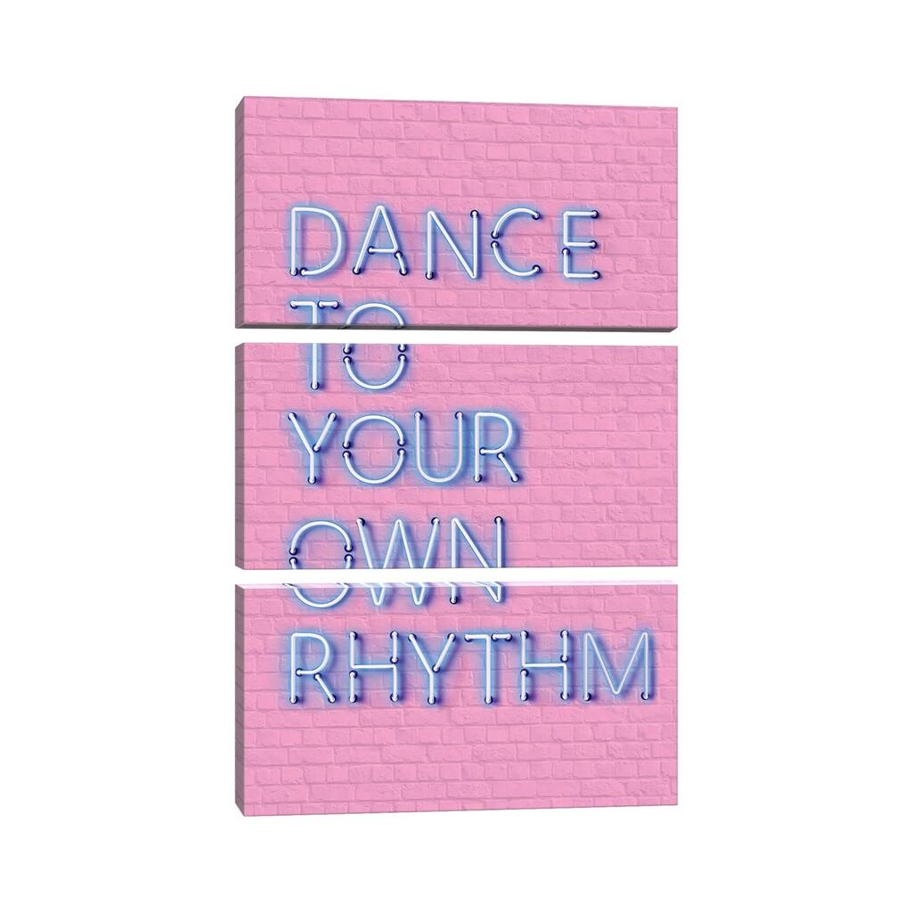 iCanvas "Dance To Your Own Rhythm Neon" by Show Me Mars 3-Piece Canvas Wall Art Set