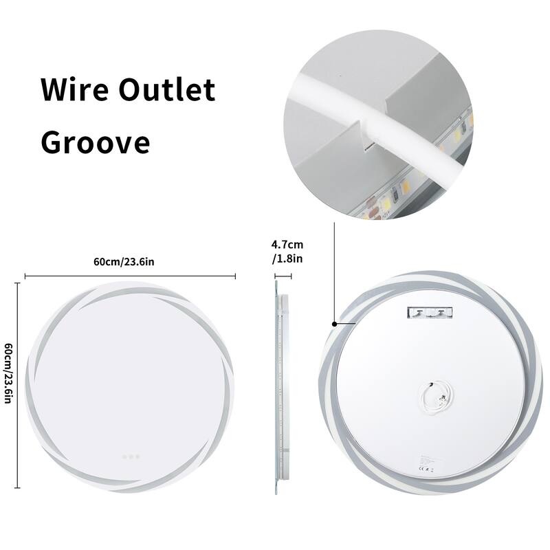 Waterproof Anti Fog LED Bathroom Mirror With Touch Button