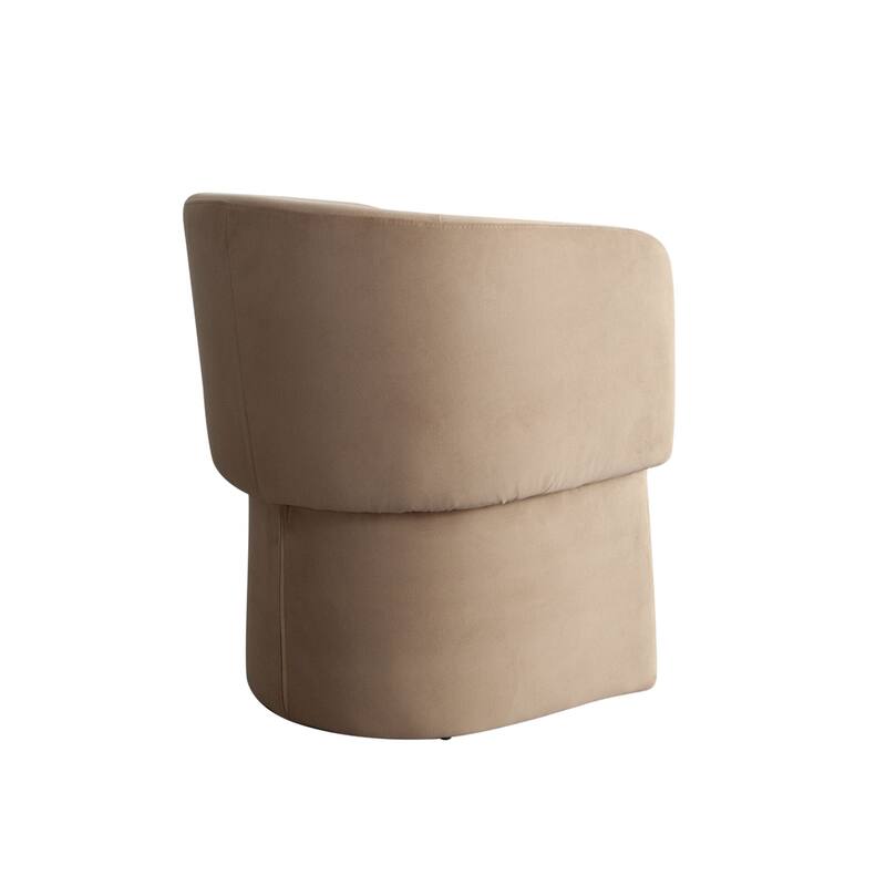 Tesy Dining Side Chair, Camel Brown Performance Velvet, Sloping Arms