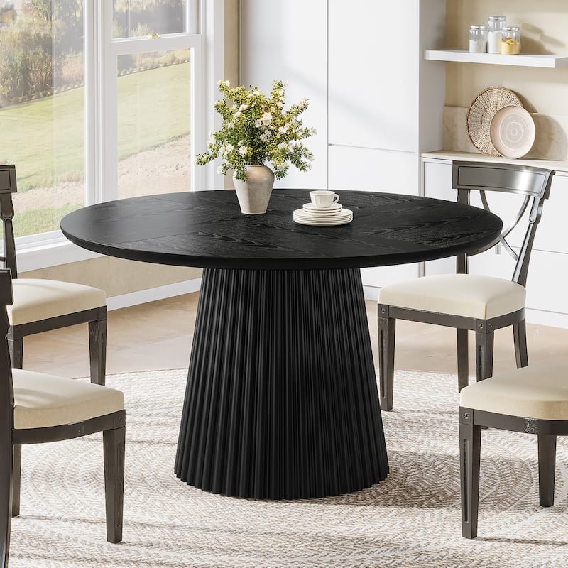 Wood Dining Table, Round Kitchen Table, Living Room Bistro Dinner Accent Table