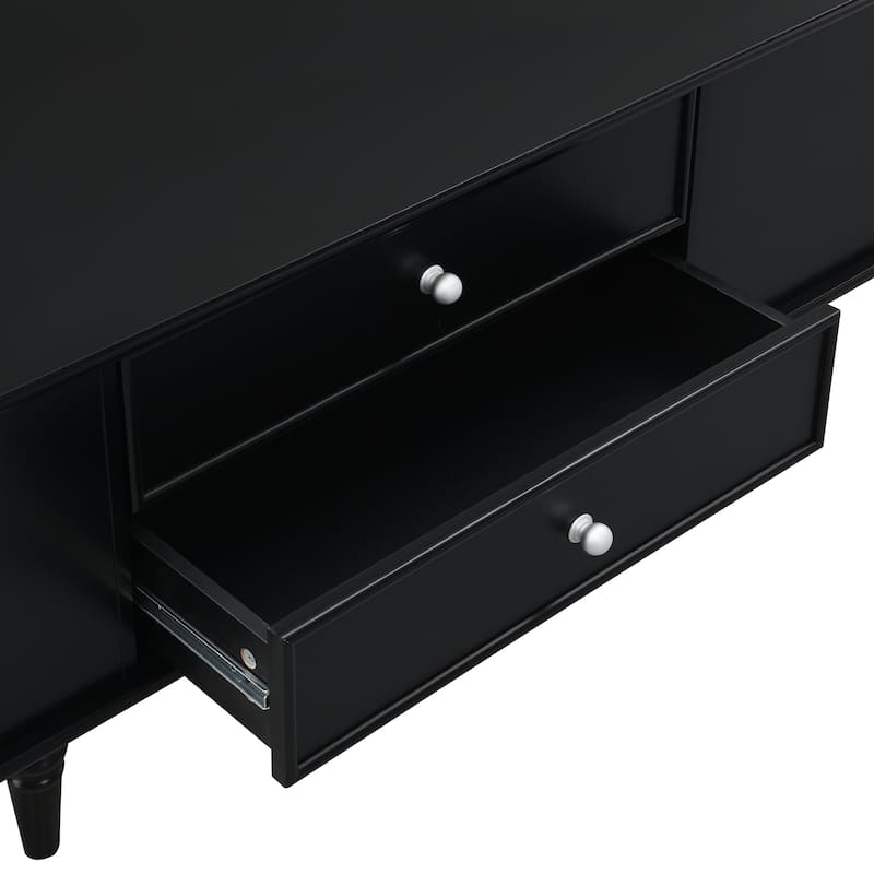 Modern Coffee Table with Two Side Hidden Storage Cabinet, Wood End Table Office Table with Two Drawers