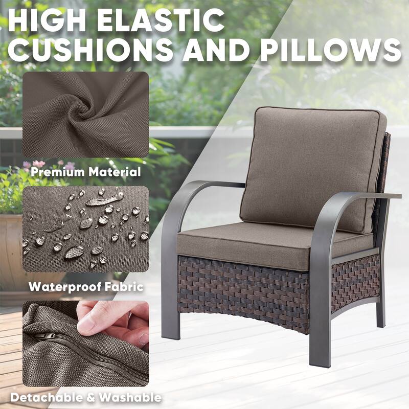Outside Fire Pit Table with Swivel Chair Ottoman Sofa Set