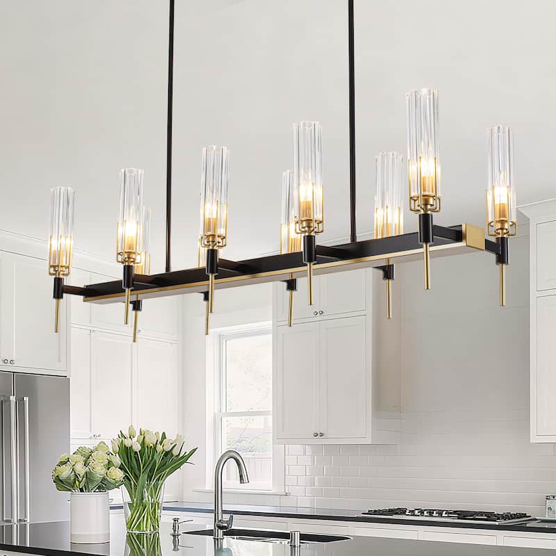 10 - Light Dimmable Modern Linear Kitchen Island Chandelier - 45.28in