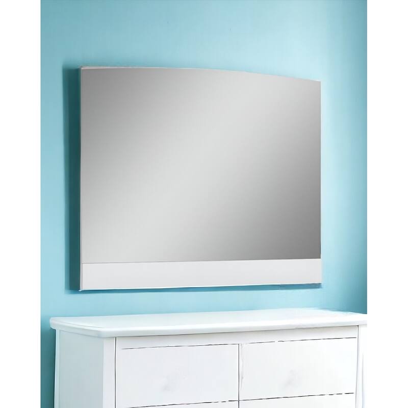 HomeRoots 45" White Wood Framed Mounted Dresser Mirror - 32' X '45' X '1.2 - 32' X '45' X '1.2 - White