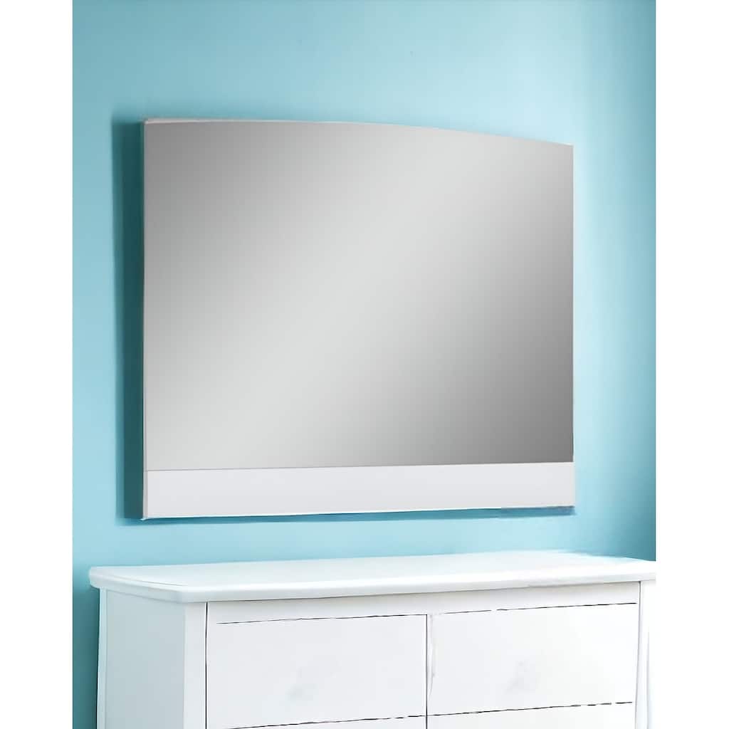 HomeRoots 45" White Wood Framed Mounted Dresser Mirror - 32' X '45' X '1.2