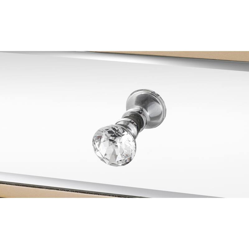 W 19.7" X D 15" X H 26" Champagne Mirror Three Extraction Cabinet, Multifunctional Bedside Table
