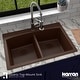 preview thumbnail 27 of 67, Karran Drop-in Quartz 33 in. Double Bowl 50/50 Kitchen Sink Kit