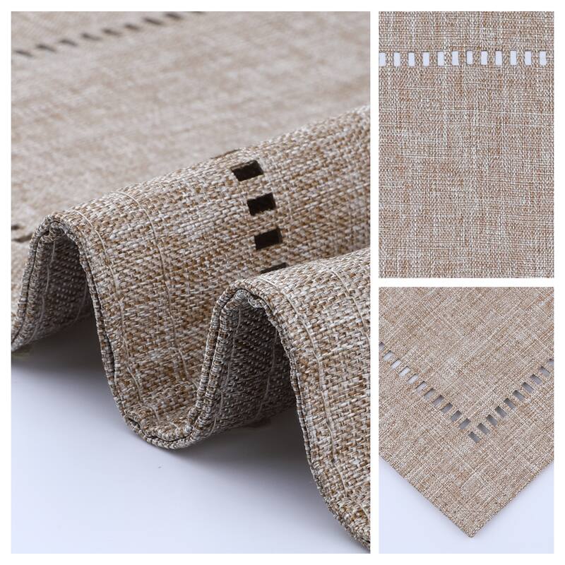 Rustic Placemats Set of 6 Polyesterl Placemats for Dining Table Decor Indoor Outdoor Kitchen Table Mat Wipe Clean - 18*12in - Beige