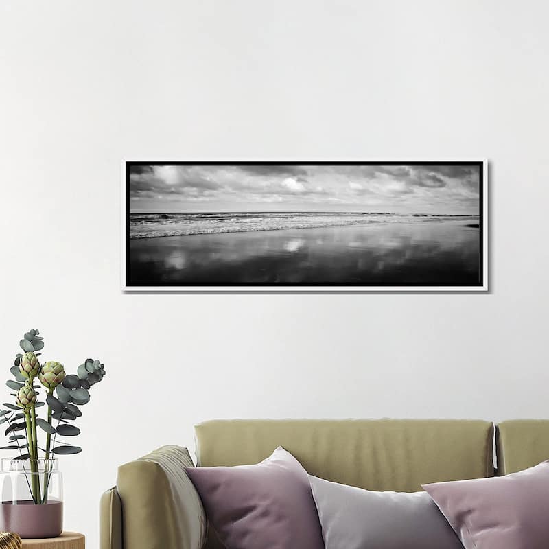 iCanvas "Beach (Black & White)" by Michael Harrison Framed Canvas Print