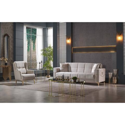 Astik Square Arms 2-piece Living Room Set one Sofa And one Chair