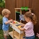 preview thumbnail 7 of 11, Teamson Kids Outdoor Wooden Mud Kitchen, Garden Playset, Kids Pretend Cooking Play Kitchen with Sink, Chalkboard, Backyard Toy