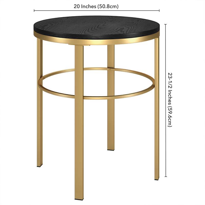 Gaia 20" Wide Round Side Table with MDF Top