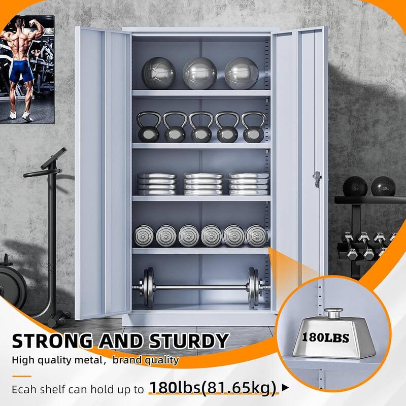 Garage Cabinet Tool Storage Workbenches with Locking Doors and Adjustable Shelves