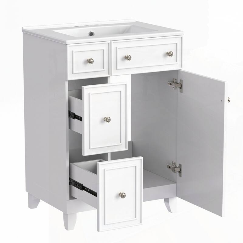 24-Inch Bathroom Vanity Cabinet with Ceramic Sink