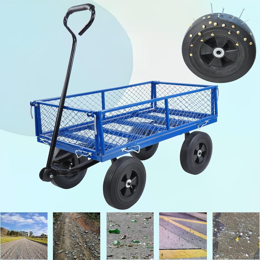 Heavy-Duty Tool & Garden Utility Wagon Cart - Firewood & Debris Hauler