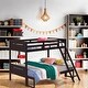 preview thumbnail 17 of 41, Modern Style Twin/Full Bunk Bed with Built-In Ladder Espresso