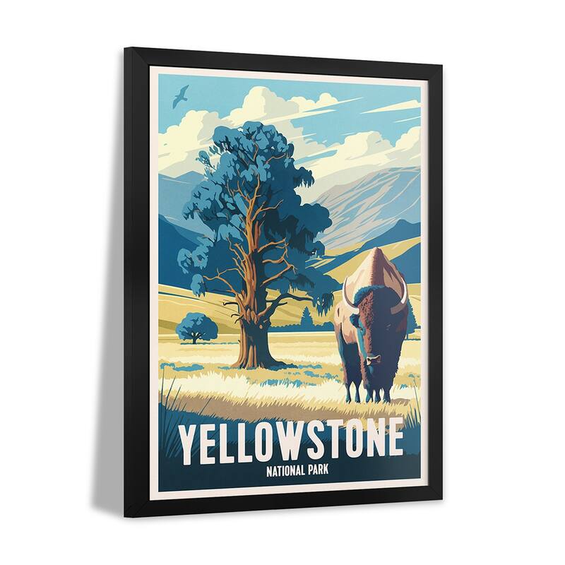 Yellowstone National Park Premium Framed Poster by ArtBird Studio