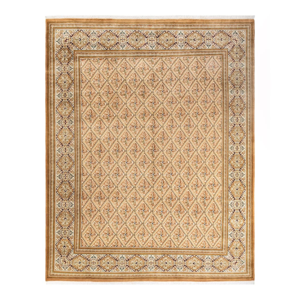 Overton Handknotted Wool Traditional Oriental Brown Area Rug - 8' x 10'