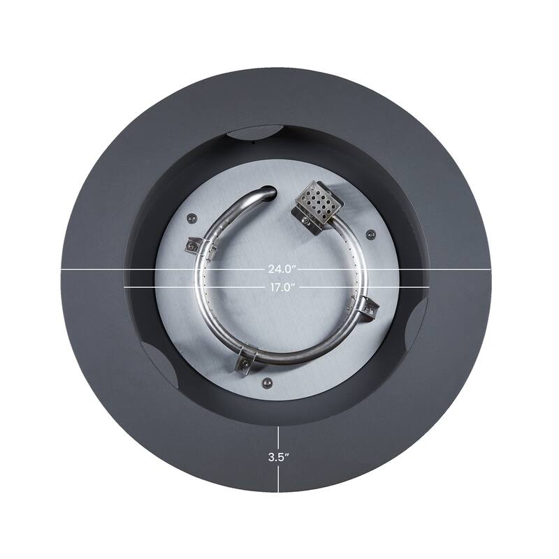 Aegean 24" Round Propane Fire Table in Weathered Slate by Real Flame