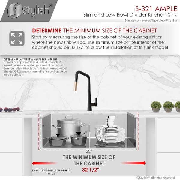 32 L X 18 W Stainless Steel Double Basin Low Divider Undermount Kitchen Sink With Grids And Strainers Overstock