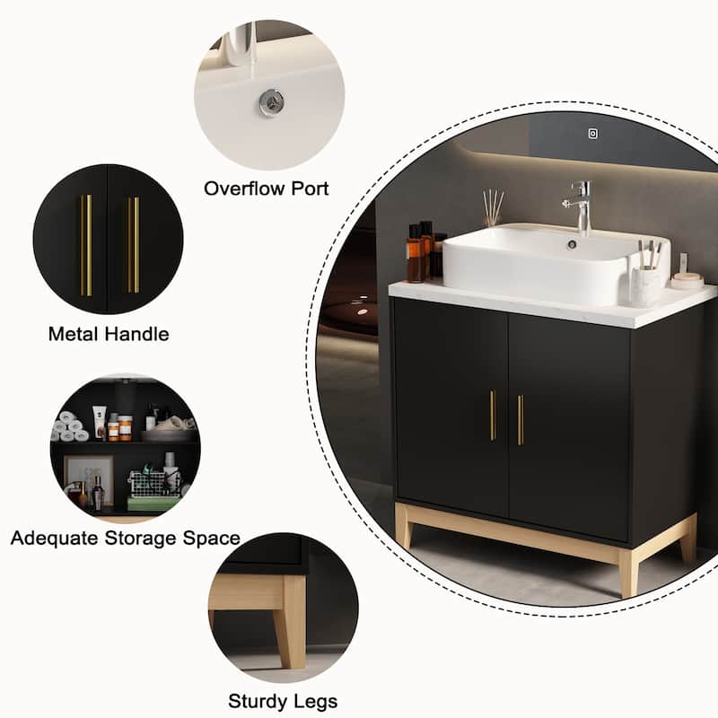 Lacquer Finish Single Vanity for Stylish Bathrooms Bathroom Vanity