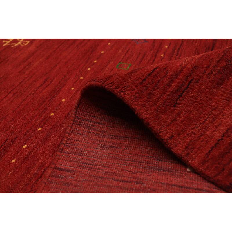 ECARPETGALLERY Hand Loomed Kashkuli Gabbeh Red Wool Rug - 6'9 x 9'9