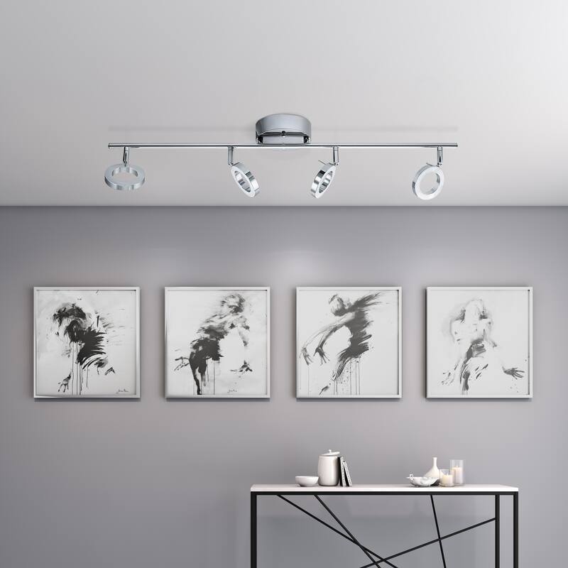 Naudella 4-Light Integrated LED Semi-Flush/Wall Mount - Chrome