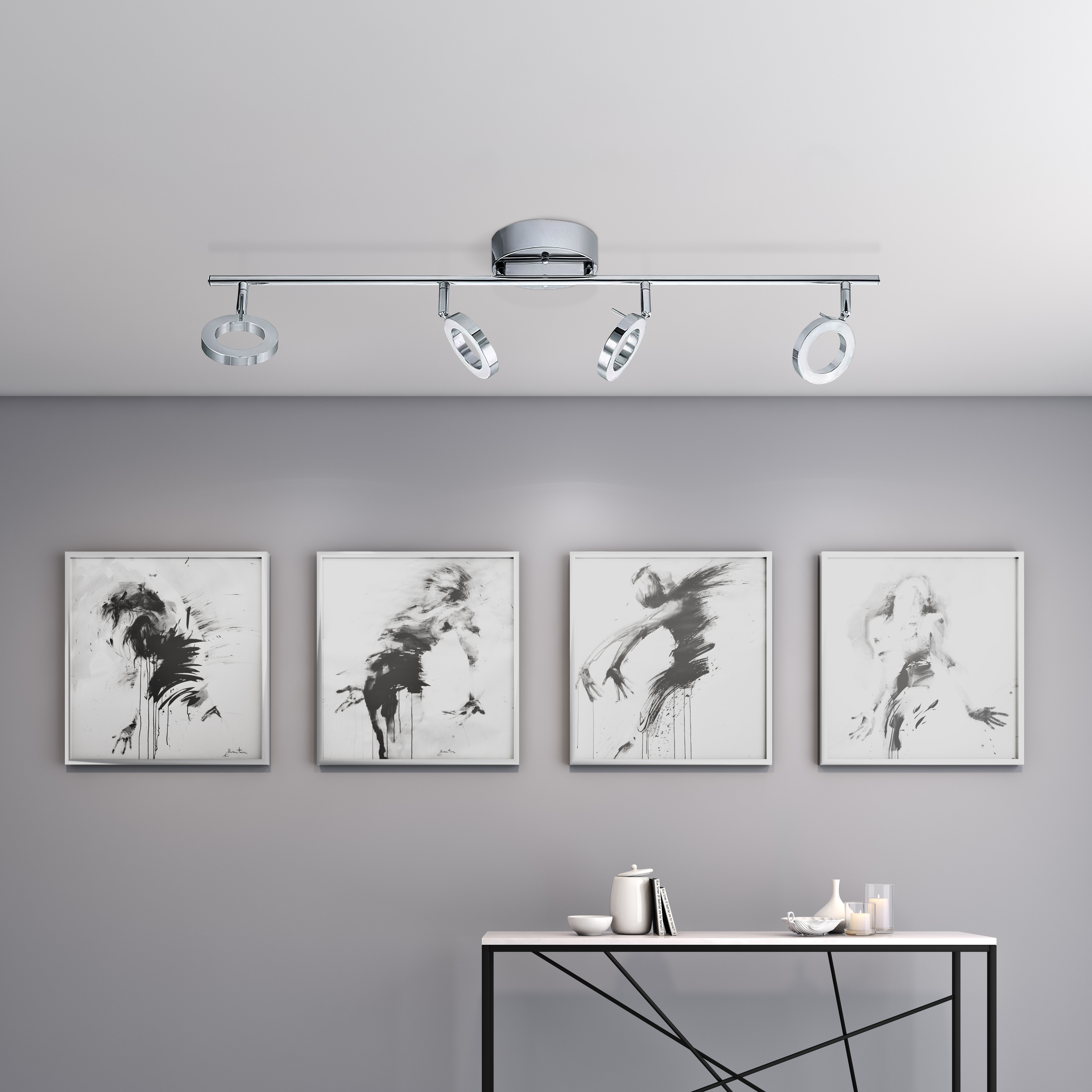 Naudella 4-Light Integrated LED Semi-Flush/Wall Mount