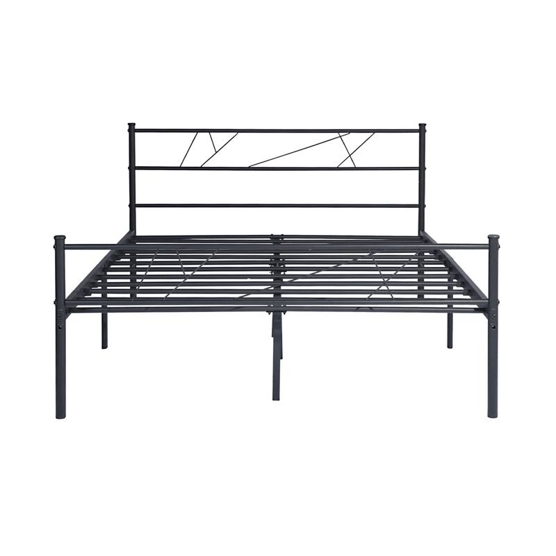single metal bed frame in black color