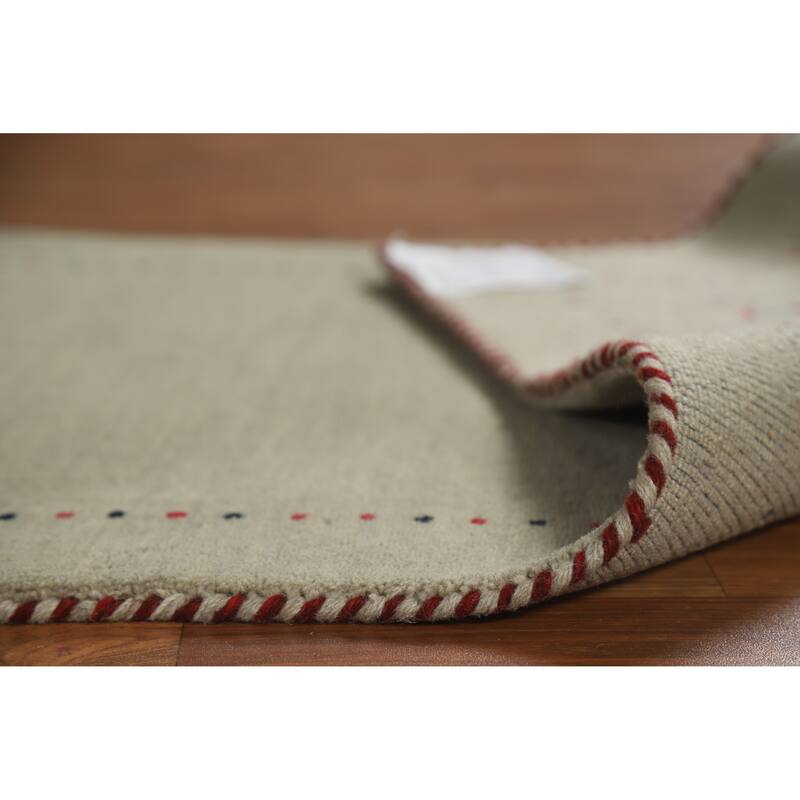 Gabbeh Indian Runner Rug Hand-Knotted Wool Carpet - 2'5" x 7'11"