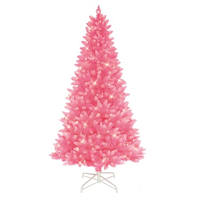 Puleo International 6.5' Pre-Lit Fashion Pink Artificial Christmas Tree - 6.5