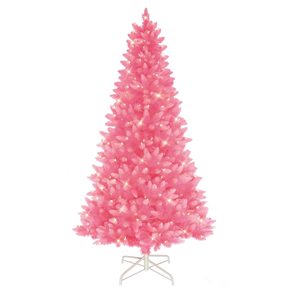 Puleo International 6.5' Pre-Lit Fashion Pink Artificial Christmas Tree - 6.5