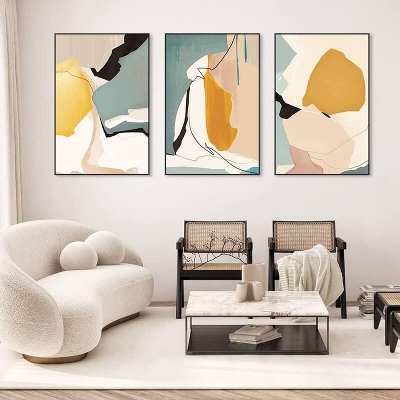 Abstract Natural Geometric Color Block Picture Prints