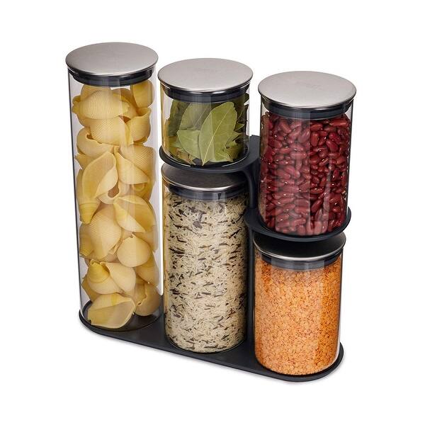Grey Joseph Joseph Podium 3-Piece Storage Jar Set with Stand