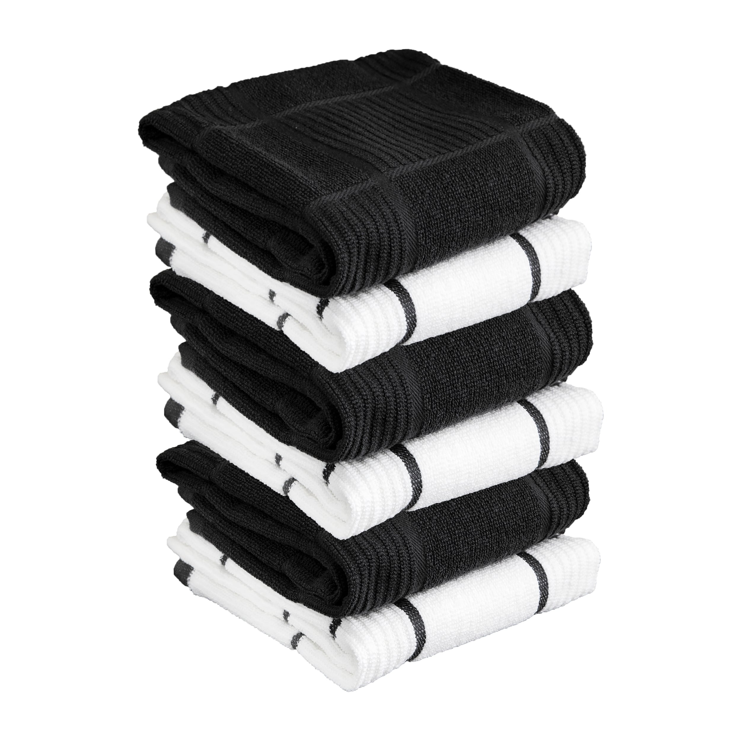 CHARCOAL AND WHITE SET OF 3  16 x 26  VERY NICE Kitchen towels APO-39 