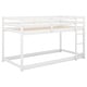 preview thumbnail 10 of 22, Twin Over Twin Floor Bunk Kids Bed Frame with Ladder and Guardrails, White