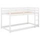 preview thumbnail 10 of 22, Twin Over Twin Solid Wood Floor Bunk Kids Bed with Ladder - Low Design for Safety, Full-Length Guardrails, Easy Assembly, White