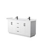 preview thumbnail 39 of 114, Miranda Double Vanity Set, Cultured Marble Top, No Mirror 66-Inch Double - White, Black Trim, White Cultured Marble Top