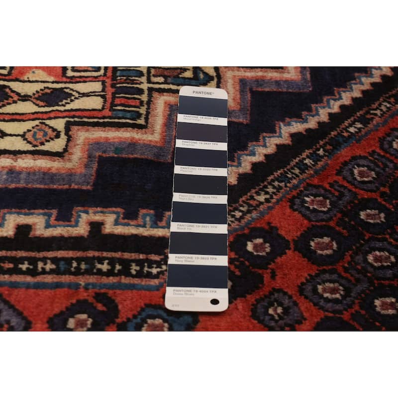 Andelz Navy, Red Rug 4'7" x 6'11" - 5'3 x 7'1