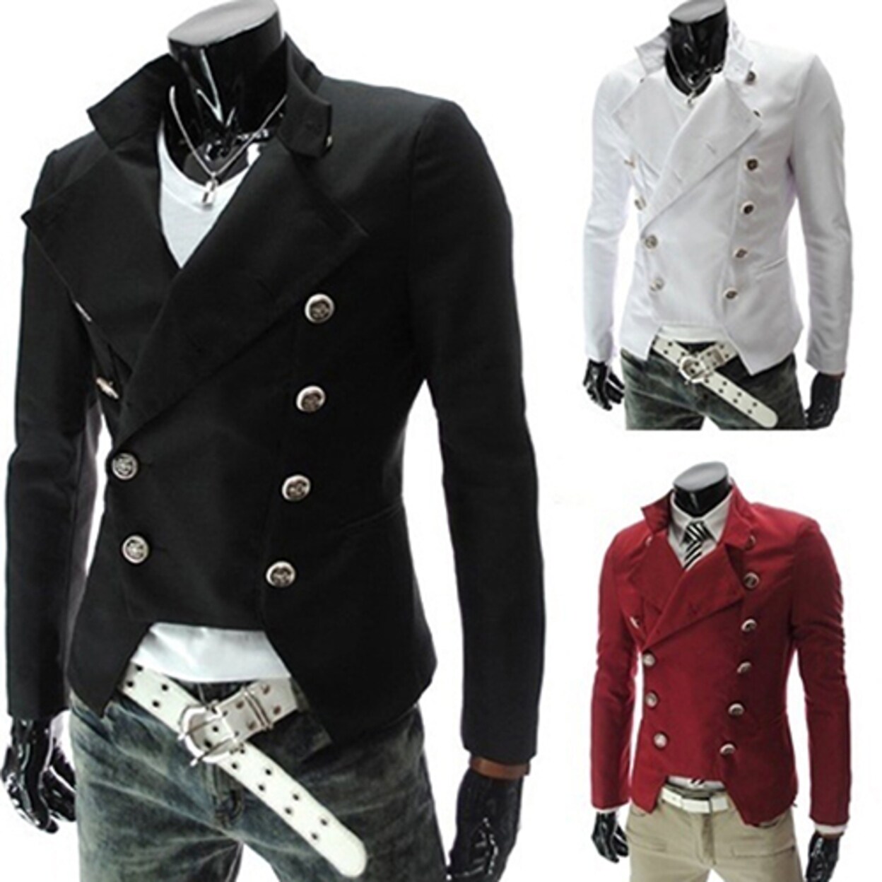 Shop Men S Fashion European Style Double Breasted Casual Lapel
