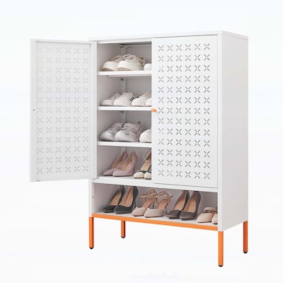 Grid Double Door Shoe Cabinet for Optimal Storage