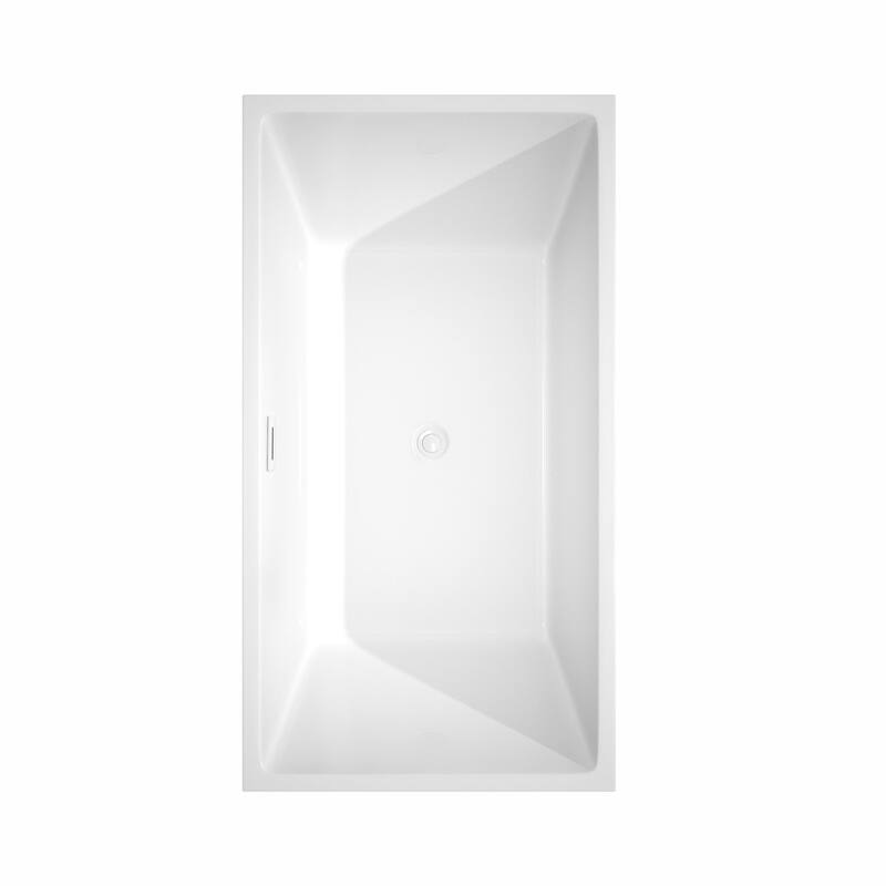 Wyndham Collection Sara 59" Freestanding Soaking Tub with Tub Filler