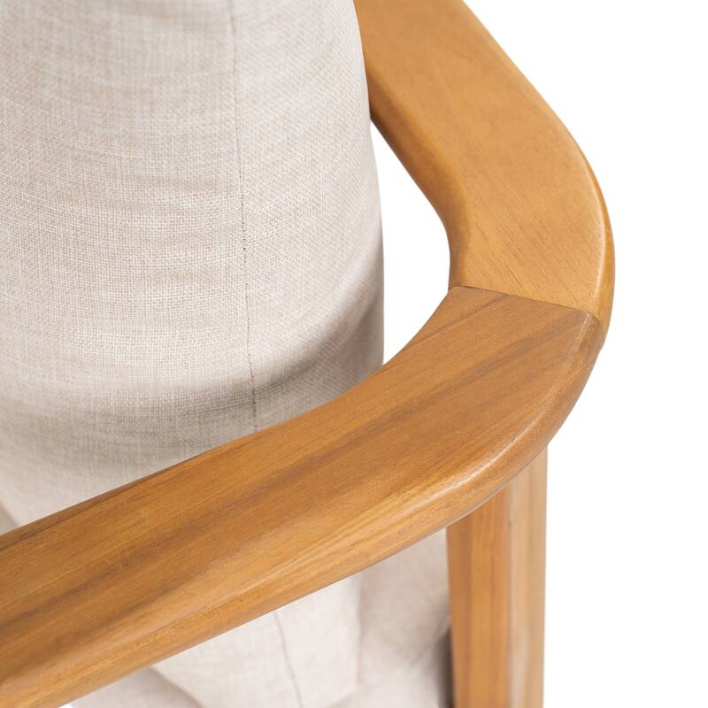 Scott Living Kaja Outdoor Solid Acacia Wood Dining Chair with Cushioned Seating (Set of 2)