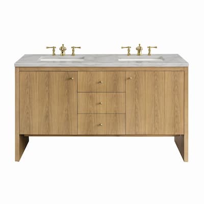 James Martin Vanities 435-V60D-3VSL Hudson 60" Double Basin Wood