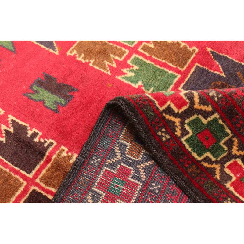 ECARPETGALLERY Hand-knotted Teimani Red Wool Rug - 2'9 x 4'10