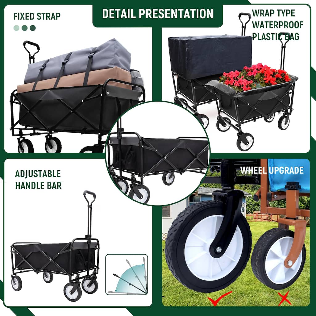 360lbs Collapsible Foldable Wagon Cart