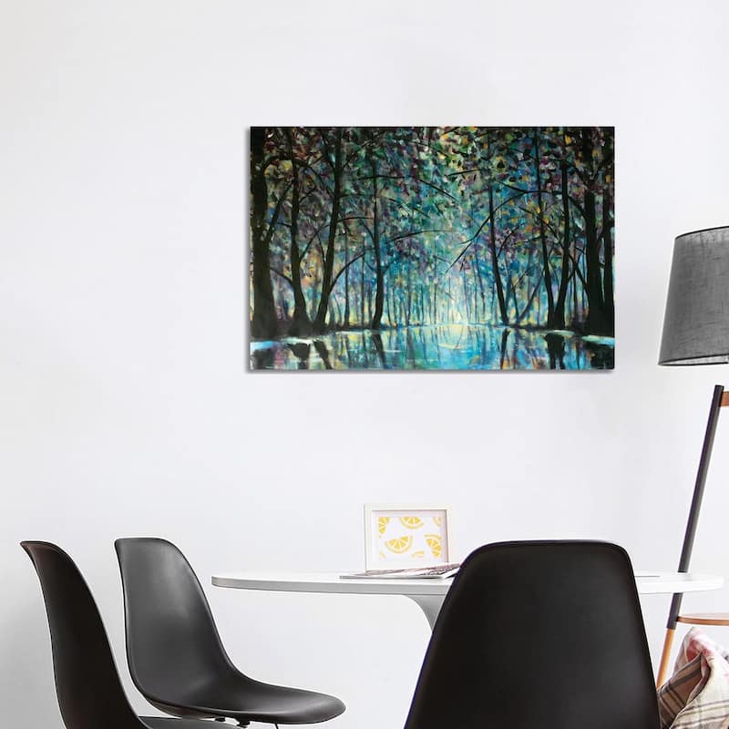 iCanvas "Romantic Rainy Blue Misty Forest Park" by Valery Rybakow Canvas Print - 26x40x1.5